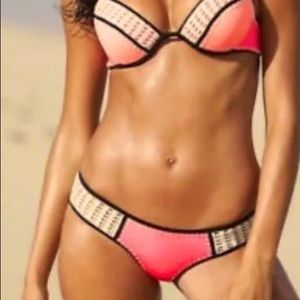 Victoria Secret Fabulous Neon Nectar Hot Pink Crochet Bikini Top